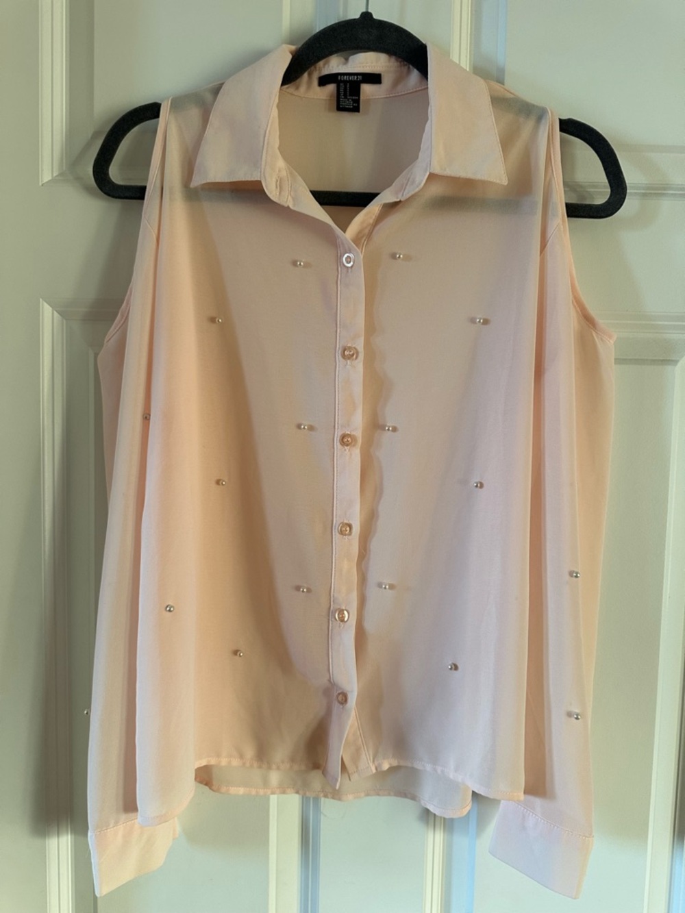 Bundle of 2 Forever 21 Pale Pink & Black Cold Shoulder Shirts